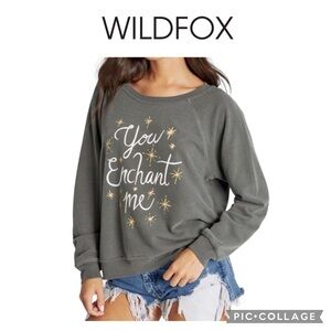 Wildfox You Enchant Me gray sweatshirt sweater size S NWT